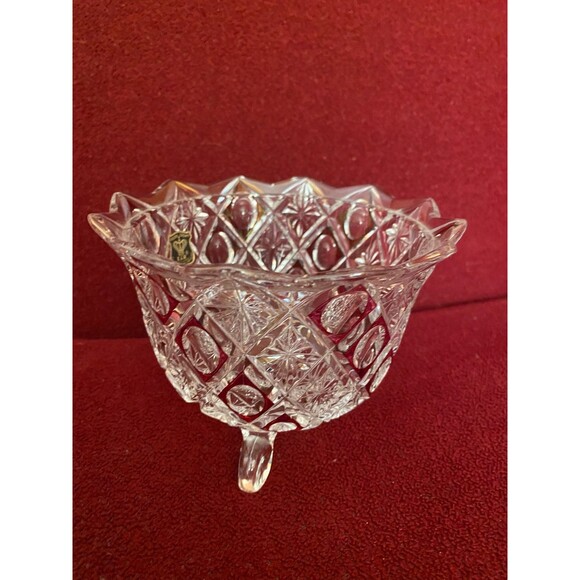 Bowl footed Golden Crown Crystal - Picture 1 of 8